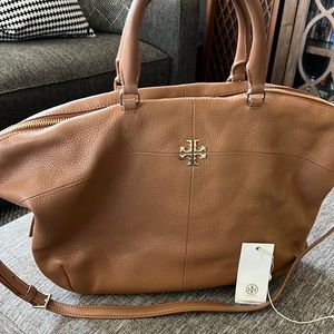 Tory Burch Ivy Slouchy Satchel-GUC! Leather, Crossbody, Tan